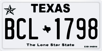 TX license plate BCL1798