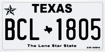 TX license plate BCL1805