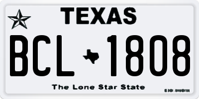 TX license plate BCL1808