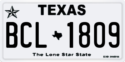 TX license plate BCL1809