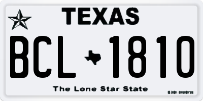 TX license plate BCL1810