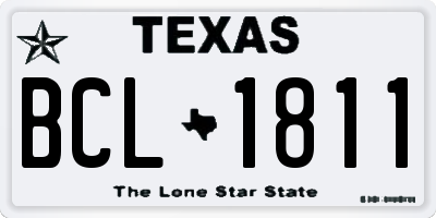 TX license plate BCL1811