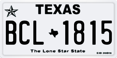 TX license plate BCL1815