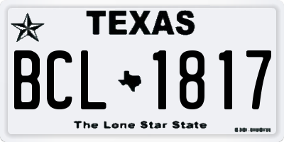 TX license plate BCL1817