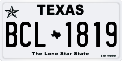 TX license plate BCL1819