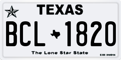 TX license plate BCL1820