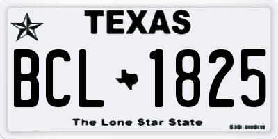 TX license plate BCL1825