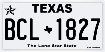 TX license plate BCL1827