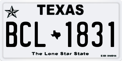 TX license plate BCL1831
