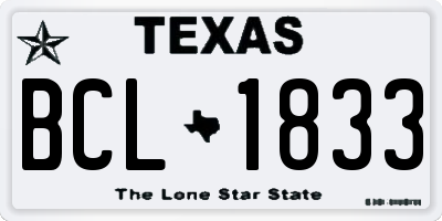 TX license plate BCL1833