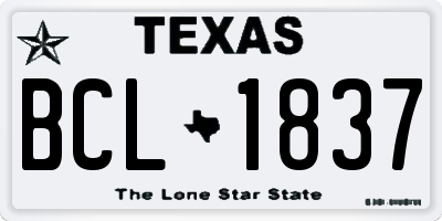 TX license plate BCL1837