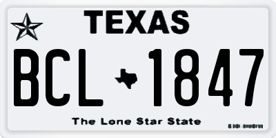 TX license plate BCL1847