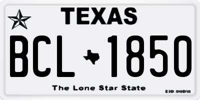 TX license plate BCL1850