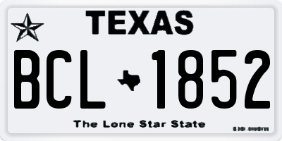 TX license plate BCL1852