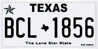 TX license plate BCL1856