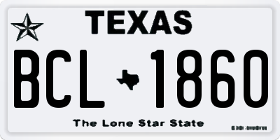 TX license plate BCL1860