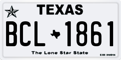 TX license plate BCL1861