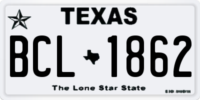 TX license plate BCL1862