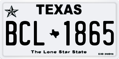 TX license plate BCL1865