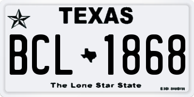 TX license plate BCL1868