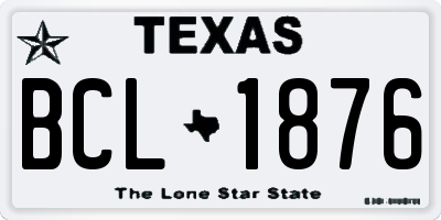 TX license plate BCL1876