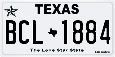 TX license plate BCL1884