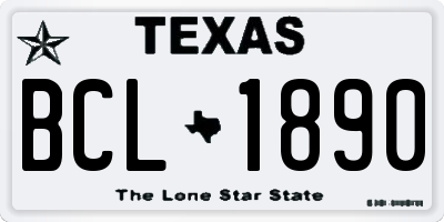 TX license plate BCL1890