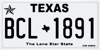 TX license plate BCL1891