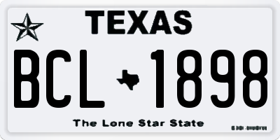 TX license plate BCL1898