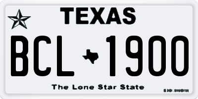TX license plate BCL1900