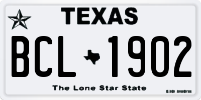 TX license plate BCL1902