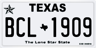 TX license plate BCL1909