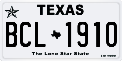 TX license plate BCL1910