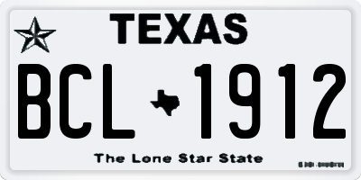 TX license plate BCL1912