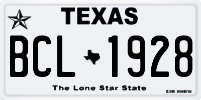 TX license plate BCL1928