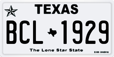 TX license plate BCL1929