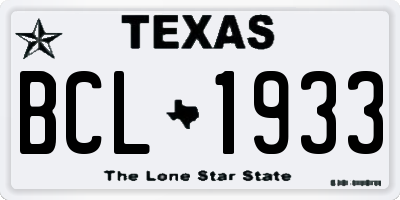 TX license plate BCL1933