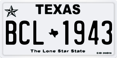 TX license plate BCL1943