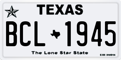 TX license plate BCL1945
