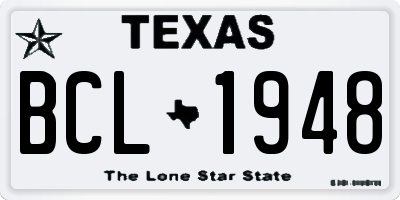 TX license plate BCL1948