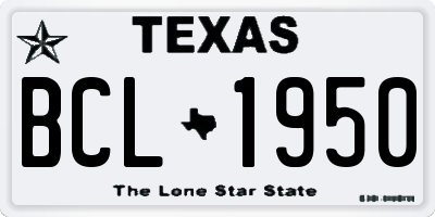 TX license plate BCL1950