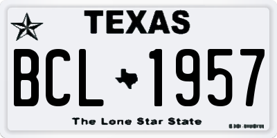 TX license plate BCL1957