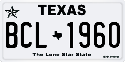 TX license plate BCL1960