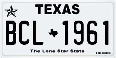 TX license plate BCL1961