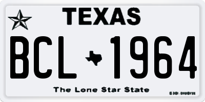 TX license plate BCL1964