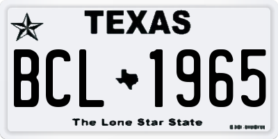 TX license plate BCL1965