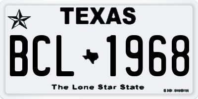 TX license plate BCL1968