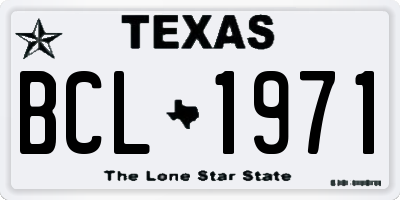 TX license plate BCL1971