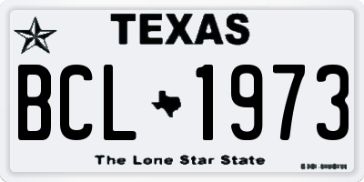 TX license plate BCL1973