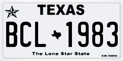 TX license plate BCL1983